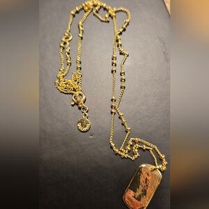 Gorjano 18k Gold Plated Dog Tag Style Necklace